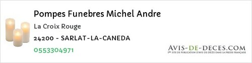Avis de décès - Saint-Laurent-Des-Hommes - Pompes Funebres Michel Andre