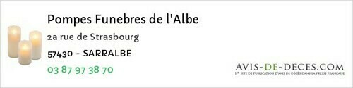 Avis de décès - Guerting - Pompes Funebres de l'Albe