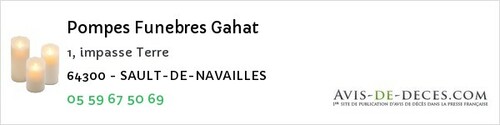 Avis de décès - Biarritz - Pompes Funebres Gahat