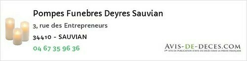 Avis de décès - Grabels - Pompes Funebres Deyres Sauvian