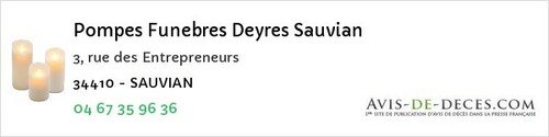 Avis de décès - Lignan-sur-Orb - Pompes Funebres Deyres Sauvian