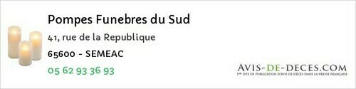 Avis de décès - Luquet - Pompes Funebres du Sud