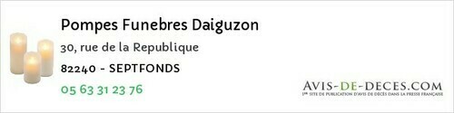 Avis de décès - Lachapelle - Pompes Funebres Daiguzon