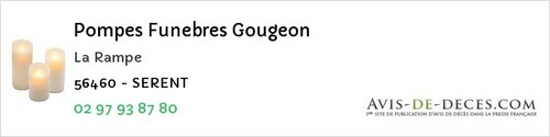 Avis de décès - Quiberon - Pompes Funebres Gougeon