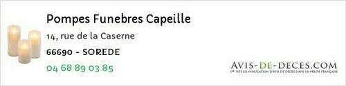 Avis de décès - Fontpédrouse - Pompes Funebres Capeille