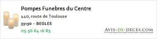 Avis de décès - Landiras - Pompes Funebres du Centre
