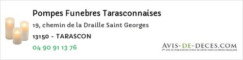 Avis de décès - Lançon-Provence - Pompes Funebres Tarasconnaises