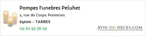 Avis de décès - Tarbes - Pompes Funebres Peluhet