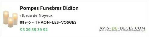 Avis de décès - Puzieux - Pompes Funebres Didion