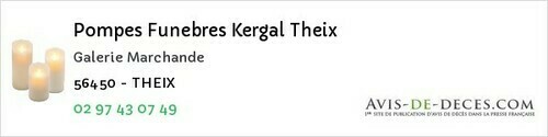 Avis de décès - Arzal - Pompes Funebres Kergal Theix