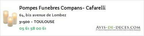 Avis de décès - Seilh - Pompes Funebres Compans- Cafarelli