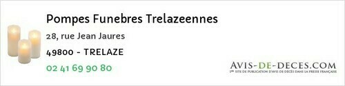 Avis de décès - Saint-Philbert-Du-Peuple - Pompes Funebres Trelazeennes
