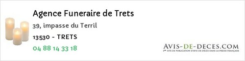 Avis de décès - Saintes-Maries-De-La-Mer - Agence Funeraire de Trets
