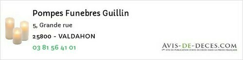 Avis de décès - Pontarlier - Pompes Funebres Guillin