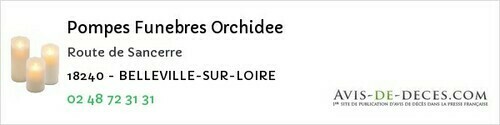 Avis de décès - Plou - Pompes Funebres Orchidee