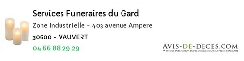Avis de décès - Mons - Services Funeraires du Gard