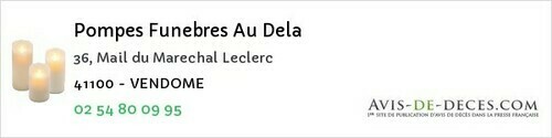 Avis de décès - Le Gault-Perche - Pompes Funebres Au Dela