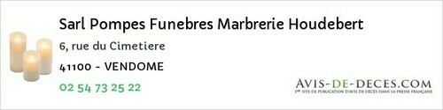 Avis de décès - Fresnes - Sarl Pompes Funebres Marbrerie Houdebert