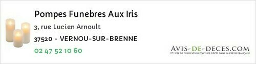 Avis de décès - Les Hermites - Pompes Funebres Aux Iris