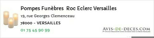 Avis de décès - Chanteloup-les-Vignes - Pompes Funèbres Roc Eclerc Versailles