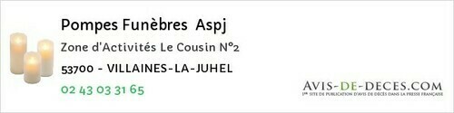 Avis de décès - Saint-Georges-Buttavent - Pompes Funèbres Aspj