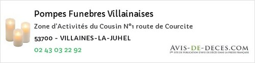 Avis de décès - Saint-Hilaire-Du-Maine - Pompes Funebres Villainaises