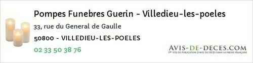 Avis de décès - Villedieu-les-Poêles - Pompes Funebres Guerin - Villedieu-les-poeles