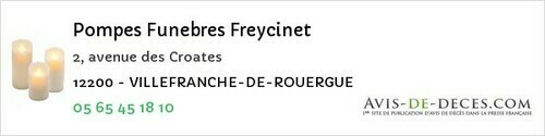 Avis de décès - Martiel - Pompes Funebres Freycinet