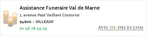 Avis de décès - La Queue-En-Brie - Assistance Funeraire Val de Marne