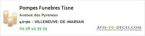 Avis de décès - Amou - Pompes Funebres Tisne