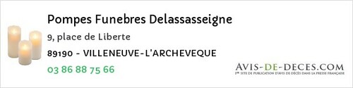 Avis de décès - Saint-Fargeau - Pompes Funebres Delassasseigne