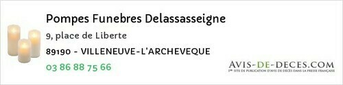 Avis de décès - Saints - Pompes Funebres Delassasseigne