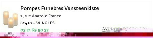 Avis de décès - Le Touquet-Paris-Plage - Pompes Funebres Vansteenkiste