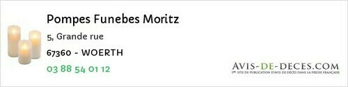 Avis de décès - Graufthal - Pompes Funebes Moritz