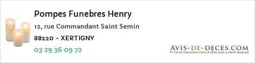 Avis de décès - Clézentaine - Pompes Funebres Henry