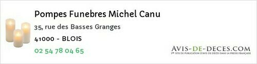 Avis de décès - Veuves - Pompes Funebres Michel Canu