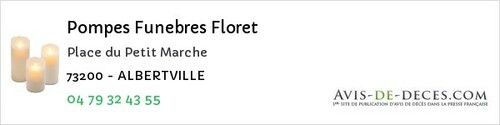 Avis de décès - Bellecombe-en-Bauges - Pompes Funebres Floret
