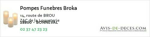 Avis de décès - Authon-du-Perche - Pompes Funebres Broka