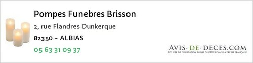 Avis de décès - Brassac - Pompes Funebres Brisson