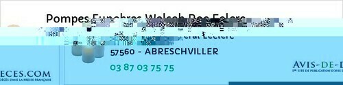 Avis de décès - Francaltroff - Pompes Funebres Welsch Roc Eclerc