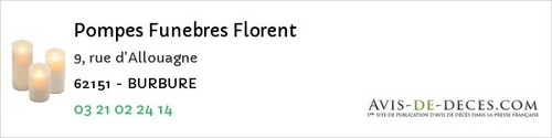Avis de décès - Leforest - Pompes Funebres Florent