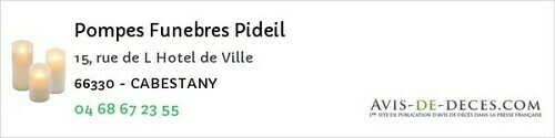 Avis de décès - Baho - Pompes Funebres Pideil