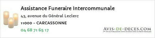 Avis de décès - Saint-Paulet - Assistance Funeraire Intercommunale