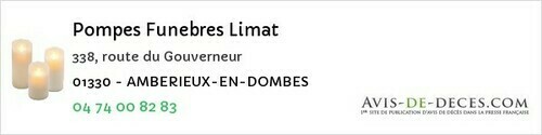 Avis de décès - Chaley - Pompes Funebres Limat
