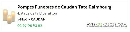 Avis de décès - Férel - Pompes Funebres de Caudan Tate Raimbourg