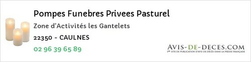 Avis de décès - Pleumeur-Gautier - Pompes Funebres Privees Pasturel
