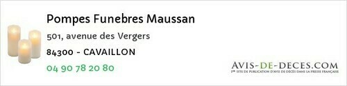 Avis de décès - Orange - Pompes Funebres Maussan