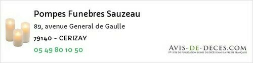 Avis de décès - Saint-Pompain - Pompes Funebres Sauzeau