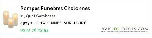 Avis de décès - Saint-Aubin-De-Luigné - Pompes Funebres Chalonnes