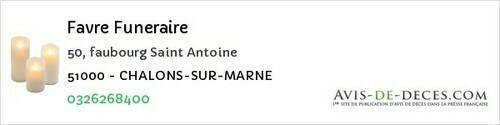 Avis de décès - Épernay - Favre Funeraire